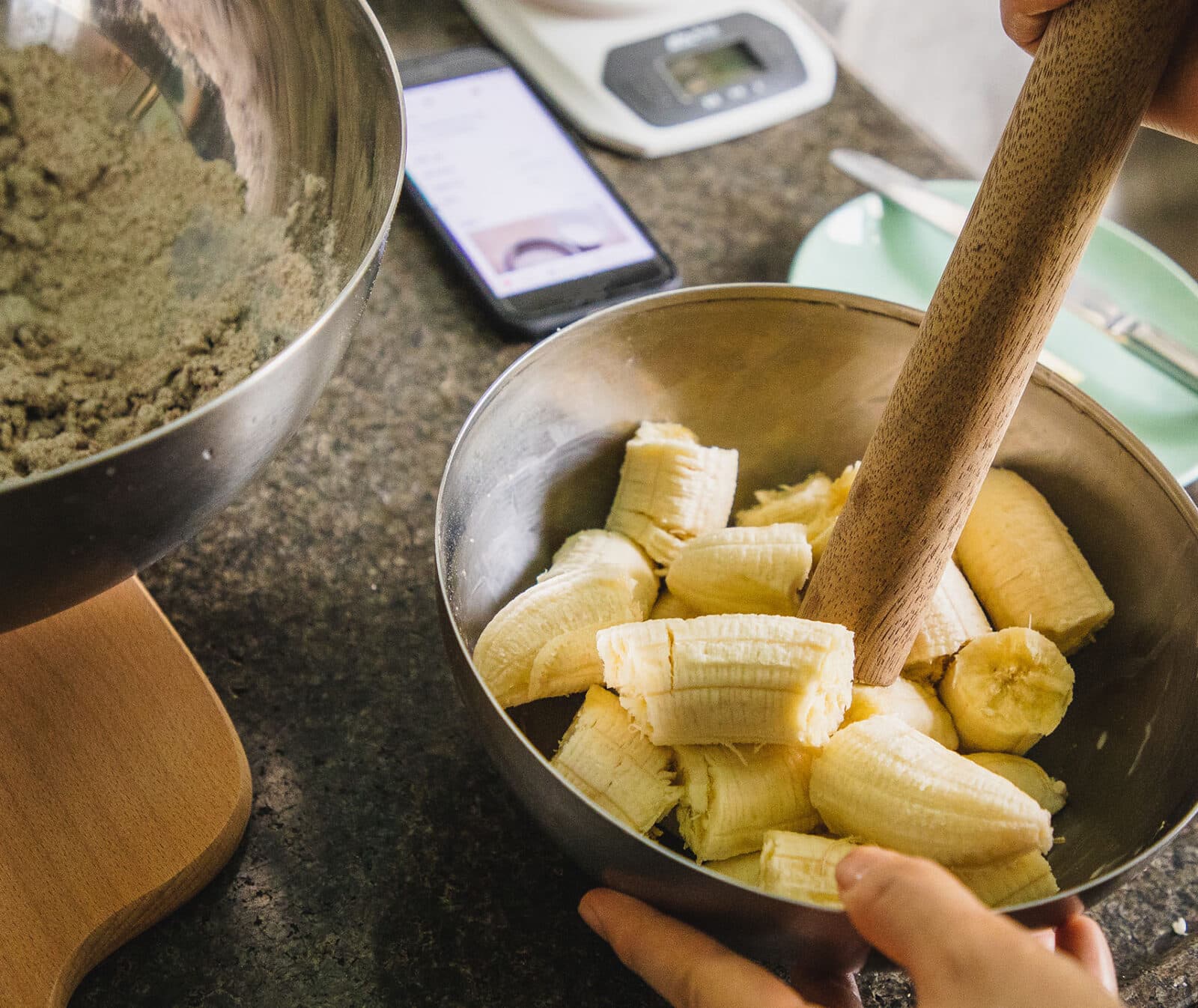 matsvinn, banan, banankaka, bakning, mat